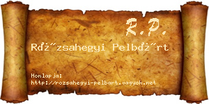 Rózsahegyi Pelbárt névjegykártya